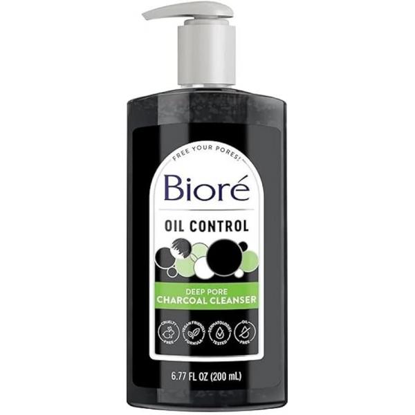 Bioré Deep Pore Charcoal Daily Face Wash, 6.77 Fl oz, with Cleansing for Dirt and Makeup Removal From Oily Skin