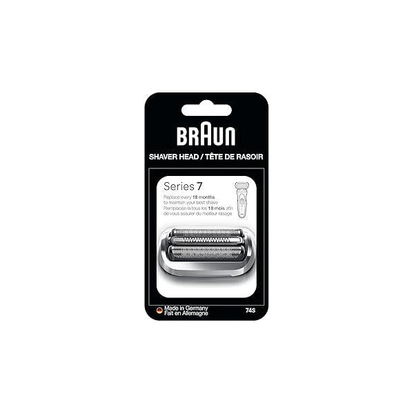 Braun Series 7 Electric Shaver Replacement Head, Easily Attach Your Head for a Shave as efficient Day one, Compatible with New Generation Shavers, 74S, Silver