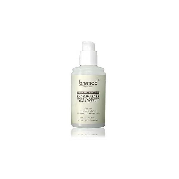 Bremod Leave-in Hair Mask Keratin Hyaluronic ACID Bond Intense Moisturizing Rinse Free Repairs Damaged Hair-Keratin Treatment 3.38Fl oz