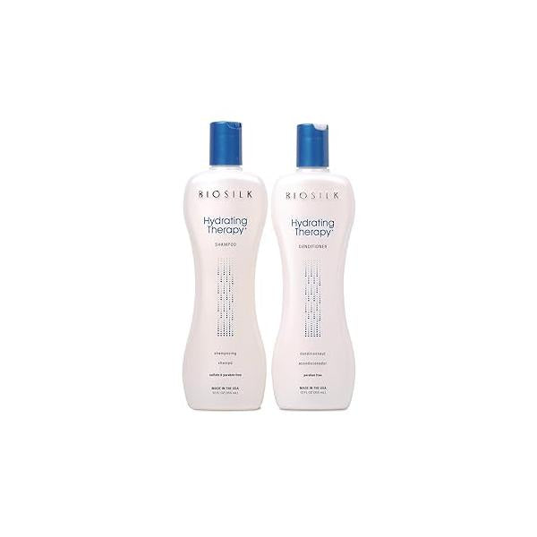 Biosilk Hydrating Therapy Shampoo & Conditioner, Replenishes Hair Moisture Coarse Hair, Sulfate, Paraben, Cruelty-Free, 12 Oz (2 Count)