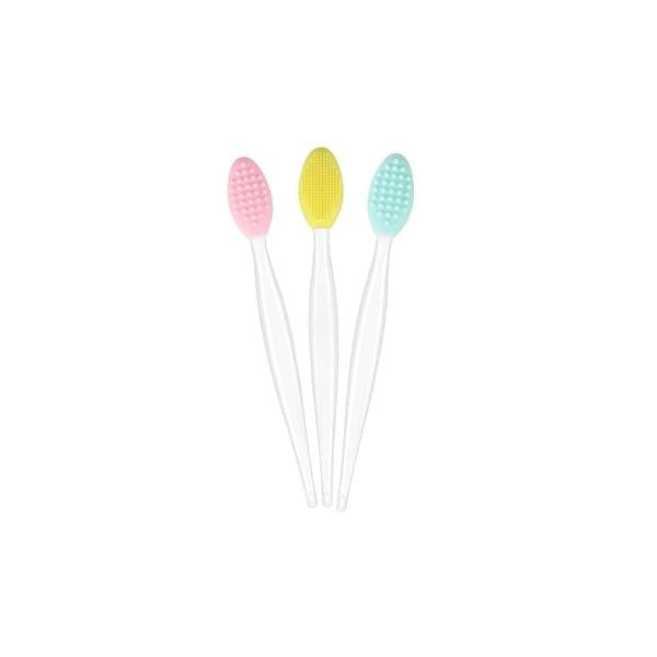 3 Pcs Facial Cleansing Brush,Lip Scrub Brush,Silicone Face Mask Brush for Scrubber & Lip Scrubber,For Massaging,Exfoliating,Remove Blackheads,Makeup Skincare Removal,DIY