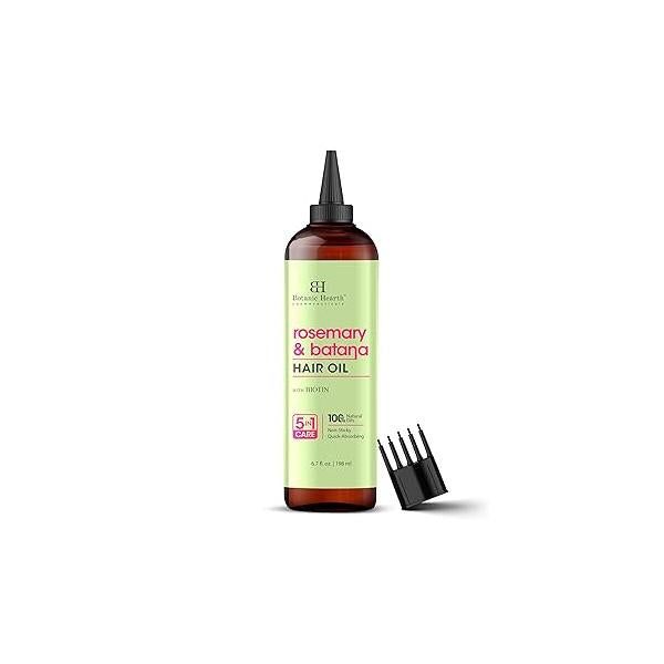 Botanic Hearth Rosemary & Batana Oil for Hair Growth (6.7 fl oz) | Revitalizing and Strengthening Treatment Fuller, Healthier-Looking Paraben Free Suitable All Types