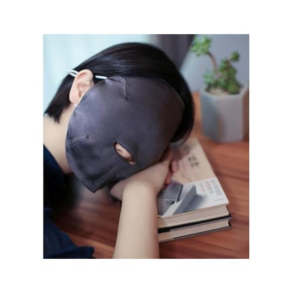 100% Silk Sleep Mask Modern Full Face Soft Comfortable A Good Night’s Eye with Adjustable Strap (Beige)