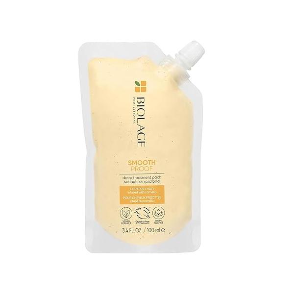 BIOLAGE SmoothProof Deep Treatment Pack - Multi-Use Hair Mask Controls Frizz, With Camellia & Castor Oil, 3.4 Fl Oz