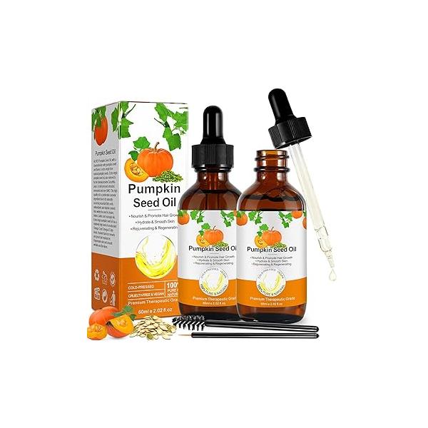 2 Pack Pumpkin Seed Oil, Oil for Hair Growth