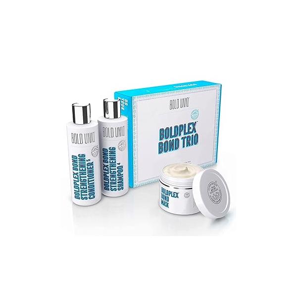 Boldplex 3, 4 & 5 Bond Restore Treatment, Shampoo Conditioner Trio Gift Set - Hydrating Protein Formula, Strengthens Dry Damaged Hair, Repairs Breakages Split Ends. Vegan Cruelty Free.
