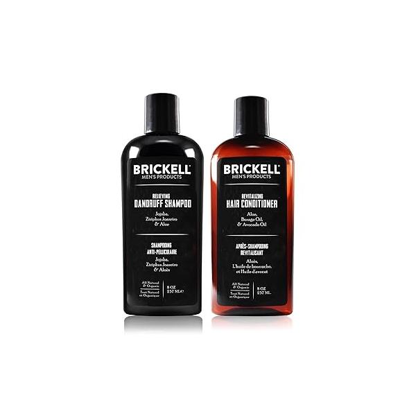 Brickell Men’s Daily Relieving Hair Care Routine, Dandruff Shampoo and Conditioner Set For Men, All Natural Organic, Scented