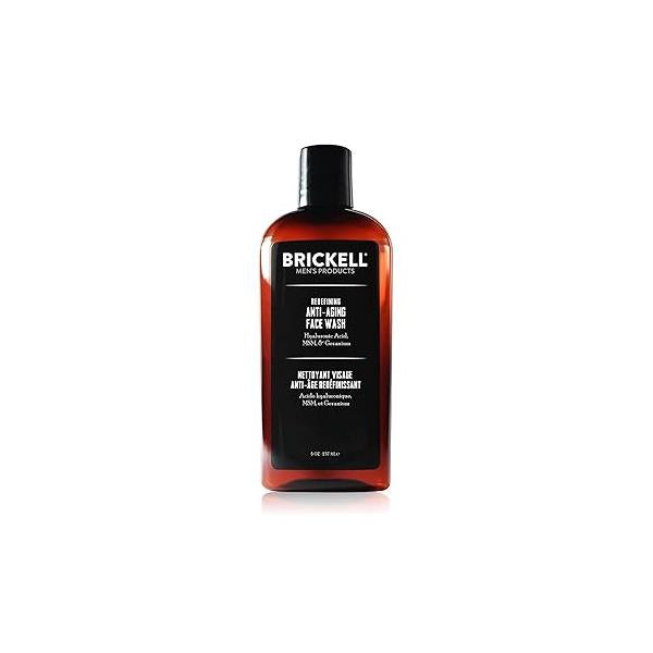 Brickell Men's Redefining Anti-Aging Face Wash For Men, Natural and Organic, Foaming Gel Firms & Plumps Skin to Reduce Signs of Aging (Scented, 4 oz)