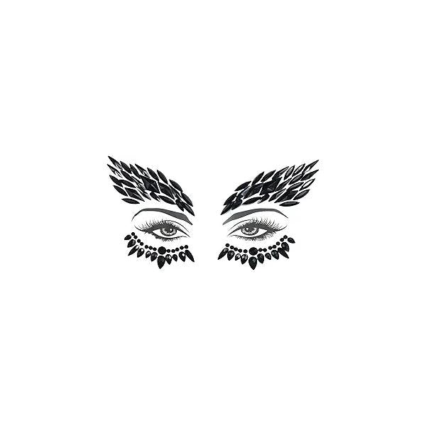 black face jewels tattoo eye sticker festival body gems holidays halloween decoration temporary for skin