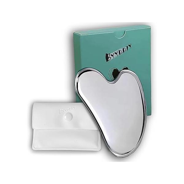 BYYDDIY Spherical Surface Stainless Steel Gua Sha Facial Tools, Metal for Face,Tighten Skin Massage, Guasha Beauty Tool Body Eyes (W-s)