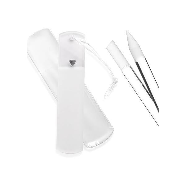 Bona Fide Beauty Czech Glass Foot File and Cuticle Pusher Value Bundle -