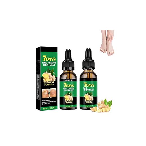 2Pcs Nail Treatment, Ginger Growth Serum, Nutrient Strengthener Oil - Cuticle Care for Nails
