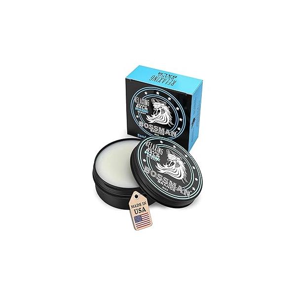 Bossman Relaxing Beard Balm for Men (Magic Scent) - Tames, Relaxes, Thickens & Softens Ultimate Care Made in USA