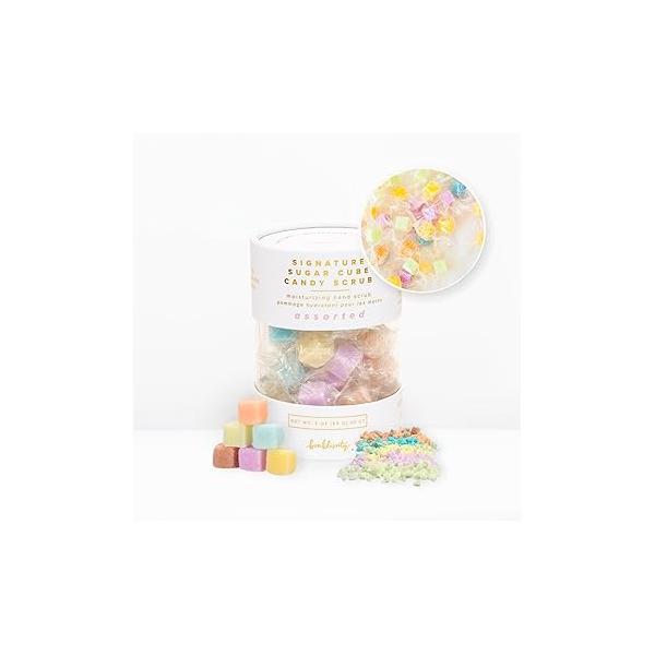 Bonblissity Sugar Cubes Candy Scrub, 30 pcs - Body Scrub Gift Set with Assorted Scents, Gentle Hand, Feet, and Exfoliator Turns into Lotions, Spa Small Gifts for Women Men, Travel Size