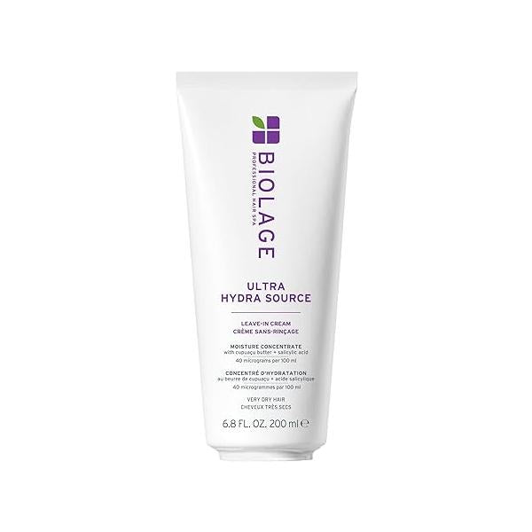 Biolage Ultra Hydra Source Leave-In Cream - Moisturizes & Controls Frizz, For Very Dry, Thick, Hair, Infused with Micro-dosed Cupuaçu Butter Salicylic Acid