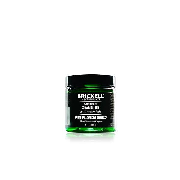 Brickell Men's Smooth Brushless Shave Butter for Men, Natural and Organic Shaving to Fight Nicks, Cuts Razor Burn, 5 Ounce, Scented