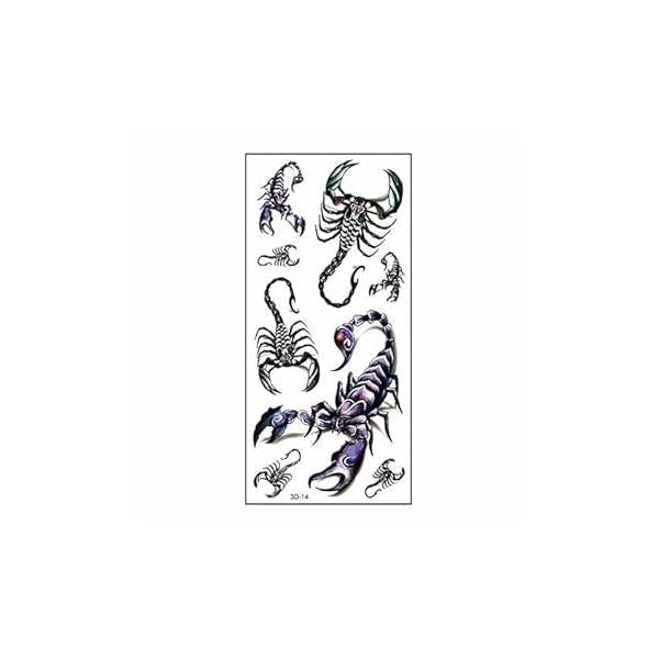 2Pcs 3D Scorpion Temporary Tattoos Stickers Fashionable Fake Removable Waterproof Body Art Tattoo for Men Women Teens Girls Boys (Scorpion),Makeup