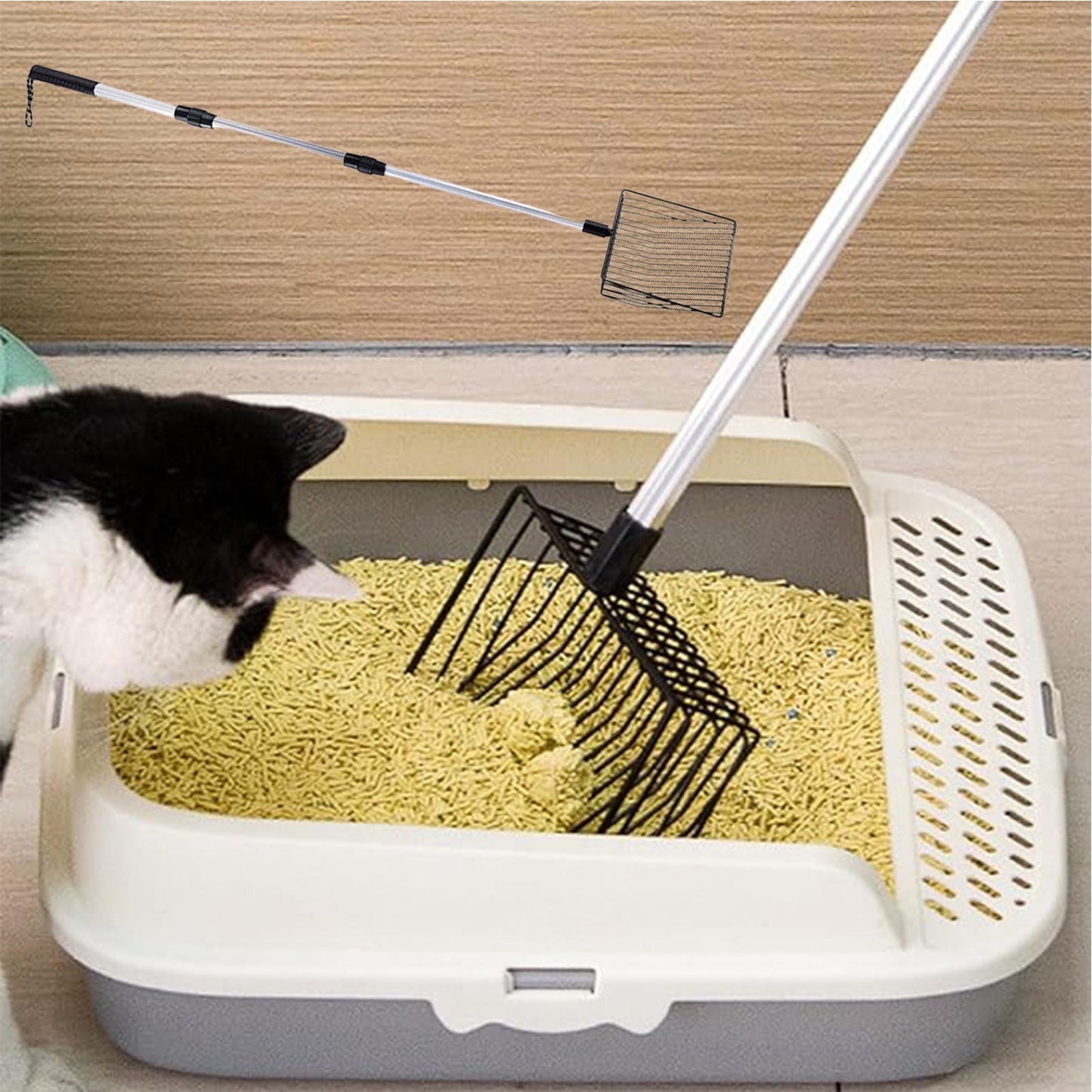 3 in 1 Stretchable Chicken Poop Scooper Chicken Coop Accessories Sifting Shovel for Chicken Coop Chicken Litter Scoop Supplies Separating Poo and Debris from Sand