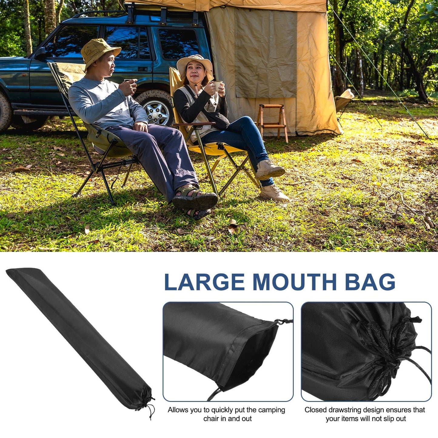 3 pcs Camp Chair Replacement Bag 24" x 8" Nylon Carrying Bag  Outdoors Folding Chair Cover Tripod Case Bag Black