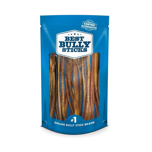 Best Bully Stick 12 Inch Thin Bully Sticks for Dogs 16 Count Natural Grass-Fed Beef, No Rawhide, Grain and Odor Free Chew Treat - Small, Medium, Large Breeds, Puppies