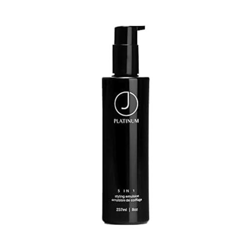 J Beverly Hills Platinum 5 In 1 Leave-in Styling Emulsion Cream with Argan Oil for Heat Protection, (3.4 Oz, 8 Oz)
