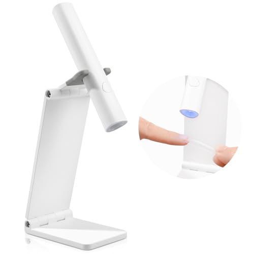 SAVILAND Mini U V Light for Nails - Cordless Handheld U V lamp with Portable Stand, Handsfree LED Gel Nail Lamp Portable Nail Dryer for Curing Gel Polish USB Flashlight for Home DIY Manicure Nail Art