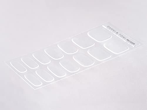 DANNI & TONI Semi Cured Gel Nail Strips Transparent Crystal Clear Nail Stickers Sheer Gel Polish Strips 28 Stickers Ultra-glossy, Long-lasting, Waterproof
