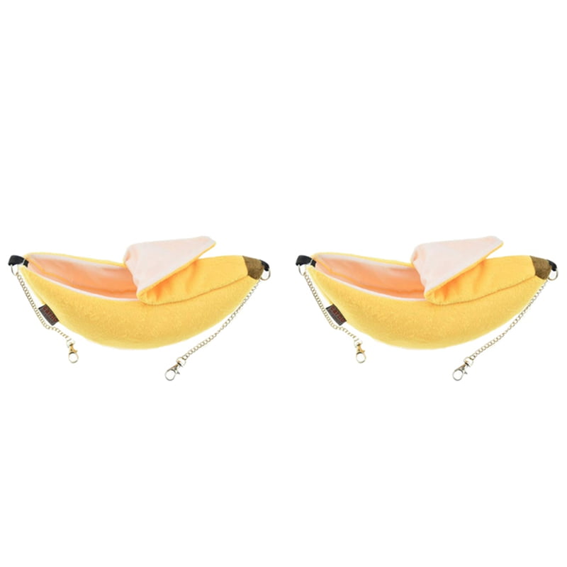 2X Pet Banana Bed Hamster Bed House Hammock Small Animal Bed House Cage Nest Hamster Accessories