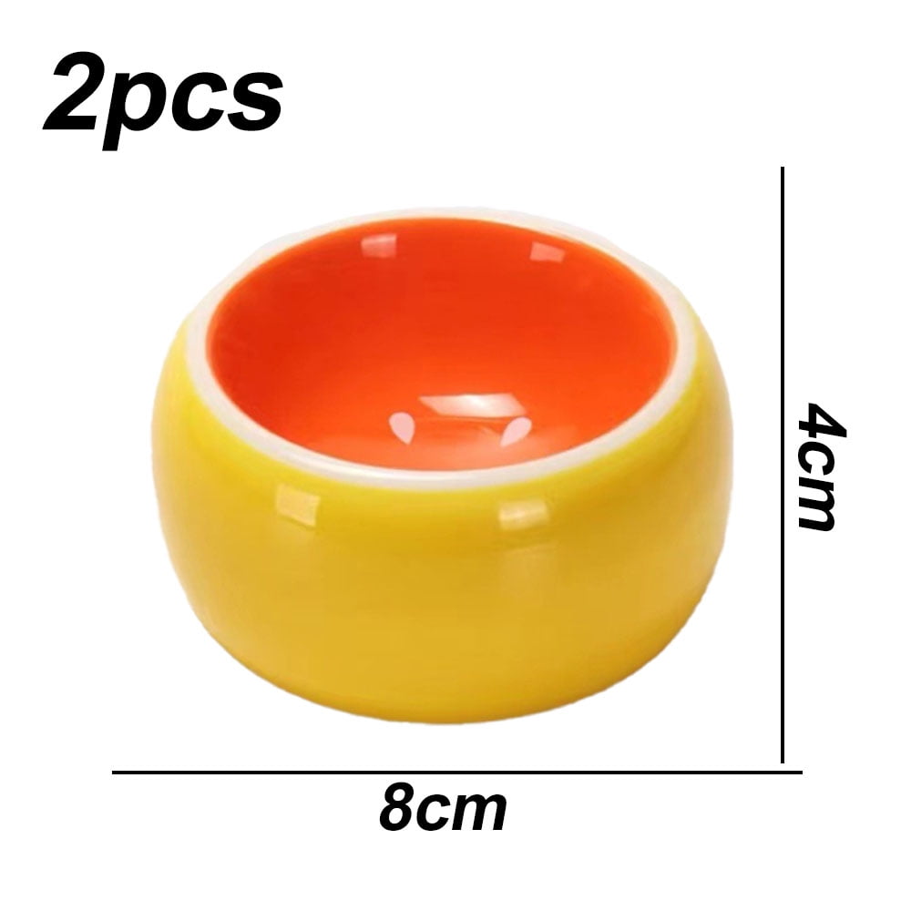 2pcs Hamster Food Bowl, Ceramic Food Dish and Water Bowl for Bunny Guinea Pig Gerbil Hamster Paraugas