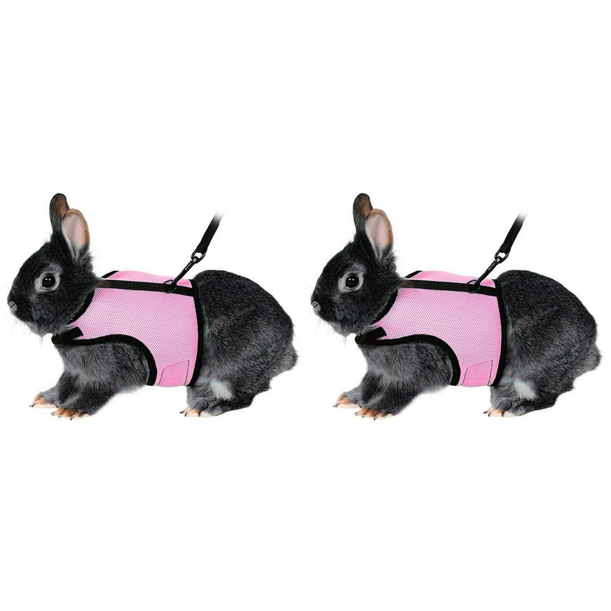 2pcs Harness with Lead for Rabbits Bunny Little Pets - Size XL(Pink)