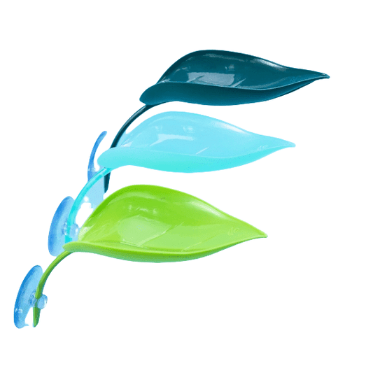 3 Pack Leaf Decorations with Suction Cups, Frog Habitat Platform, Reptile Decorations for Terrarium, Frog Tank Accessories, Terrarium Decor for Tree Frog, African Dwarf Frog, Frog and Toad