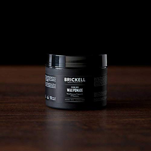 Brickell Men's Products Flexible Hold Wax Pomade for Men, Natural and Organic Irritation Free Natural Shine Hair Styling Product, 2 Ounce, Scented
