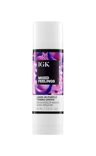 IGK MIXED FEELINGS Leave-In Blonde Toning Drops | Brighten + Neutralize Brass | Vegan + Cruelty Free | 1 Oz