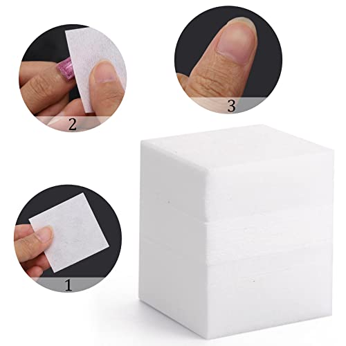2600 Pcs Lint Free Nail Wipes for Gel Nail Disposable Nail Polish Remover Wipes Cotton Pads White, 8 Pack