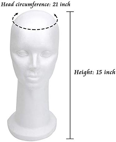 BHD BEAUTY 15" Styrofoam Foam Mannequin Manikin Display Head Wig Hat Stand White Foams Sale