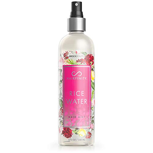 Hairfinity Rice Water Hair Mist - Silicone & Sulfate Free Formula - Best for Damaged, Dry, Curly or Frizzy Hair - Safe for Keratin and Color Treated Hair 8oz