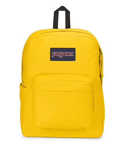 JanSport SuperBreak Backpack - Class, Travel, or Work Bag with Water Bottle Pocket - Lemon