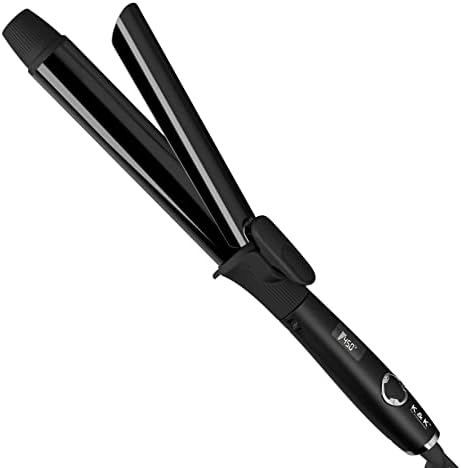 1 1/4 Inch Curling Iron with Clipped Tourmaline Ceramic Barrel Professional 1.25 Inch Hair Curler up to 450°F Dual Voltage for Traveling 60 Mins Auto Off Suit for Different (Black, 1.25 Inch)
