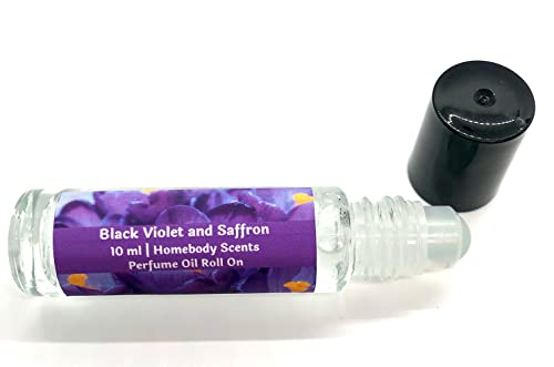 Black Violet and Saffron 10 ml Perfume Roll On, Floral Perfume, Violet Perfume, Fall Scent Perfume, Natural Ingredients, Cruelty Free, Travel Size Perfume by Homebody Scents