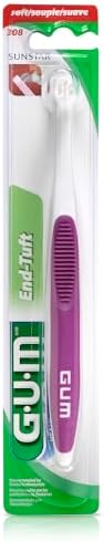 GUM End Tuft Toothbrush - Extra Small Head for Hard-to-Reach Areas - Implants, Back Teeth, and Wisdom Teeth - Soft Dental Brush for Adults, 1 Count(Pack of 6)