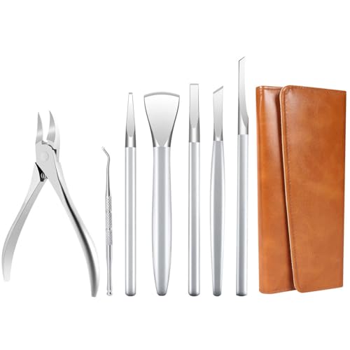 Ingrown Toenail Removal Kit, Pedicure Tools Kit Professional Knife Set Stainless Steel Ingrown Toenail Tool Foot Care Tools Nail Cuticle Remover (7 Pcs Set)