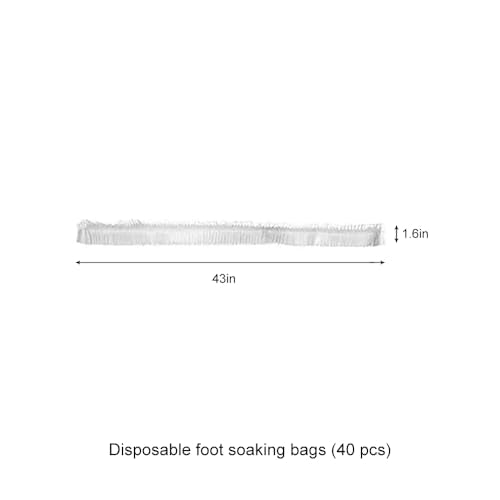 40pcs Thick Disposable Foot Bath Liners Elastic & No-Leak Design for Home Pedicure, Foot Spa, Salon (35"x43" Clear Plastic)