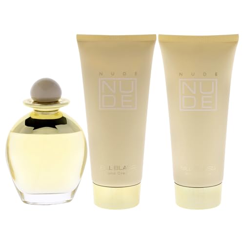 Bill Blass Nude for Women - 3 Pc Gift Set 3.4oz EDP Spray, 6.8oz Body Lotion, 6.8oz Hand Cream