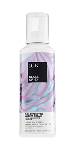 IGK CLASS OF ’93 Curl Perfecting Whipped Cream | Moisture + Definition + Softens | Vegan + Cruelty Free | 5.5 Oz