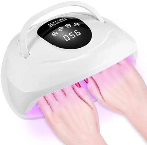 320W LED Nail Lamp,UV Nail Dryer for Dual Hands Gel Polish, 4 Timers 72Pcs Lamp Beads UV Nail Lamp Professional Nail Dryer Light, Automatic Sensor for Fingernail and Toenail