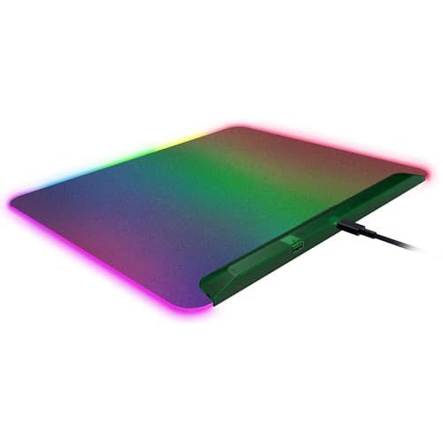 Razer Firefly V2 Pro Fully Illuminated RGB Gaming Mouse Mat: Backlit Design - 15 Zone Lighting - USB 2.0 Port - Detachable USB Type C Cable - Micro Textured Surface - Anti Slip Base - Phantom Green