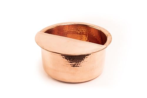 100% Solid Copper Foot Bowl with Removable Footrest, Hand Hammered Large Relaxation Pedicure Basin, 10-20" Sizes, for Spa & Pedicure (20 Inches)