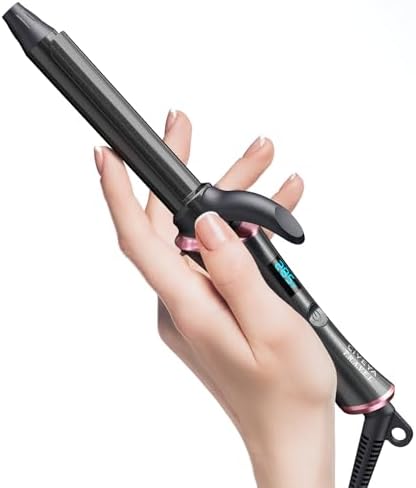 3/4 Inch Curling Iron for Short Hair, Dual Voltage Curling Iron Travel Size with 5 Adjustable Heat Settings, Mini Curling Iron Ceramic Barrel with Argan Oil Infused