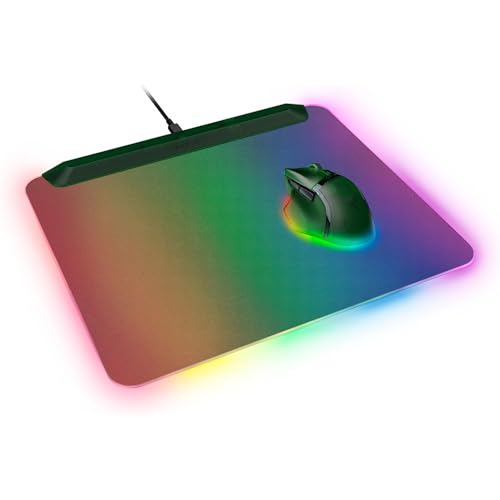 Razer Firefly V2 Pro Fully Illuminated RGB Gaming Mouse Mat: Backlit Design - 15 Zone Lighting - USB 2.0 Port - Detachable USB Type C Cable - Micro Textured Surface - Anti Slip Base - Phantom Green