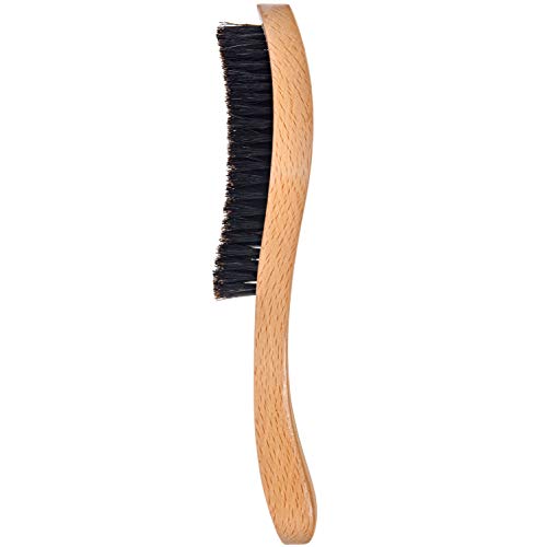 GranNaturals Medium Wave Brush & Smoothing Hair Brush - Curved Boar Bristle Hairbrush for 360 Waves & Slick Back Brush